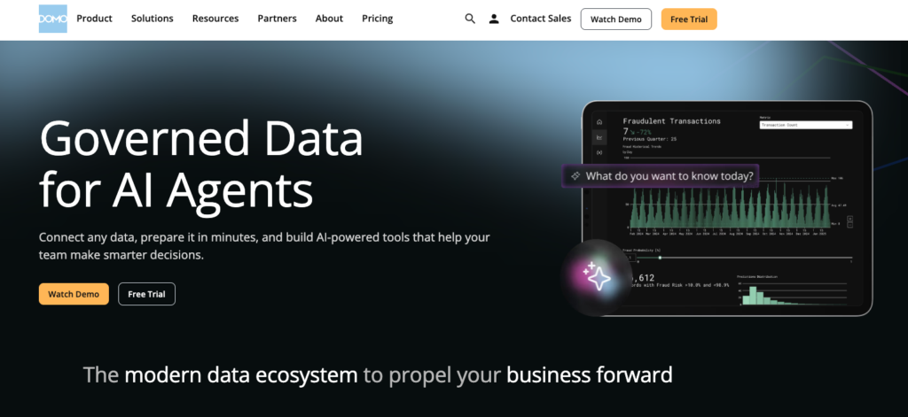 Domo landing page